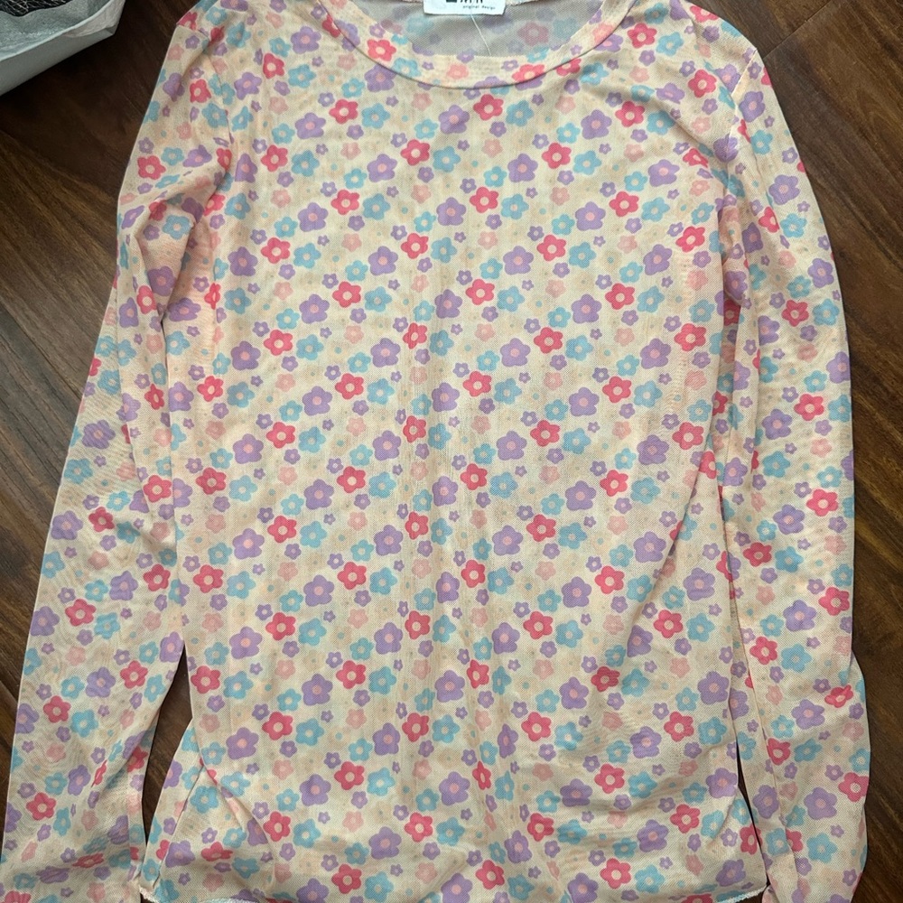 Pink and Purple Floral Long Sleeve Tee